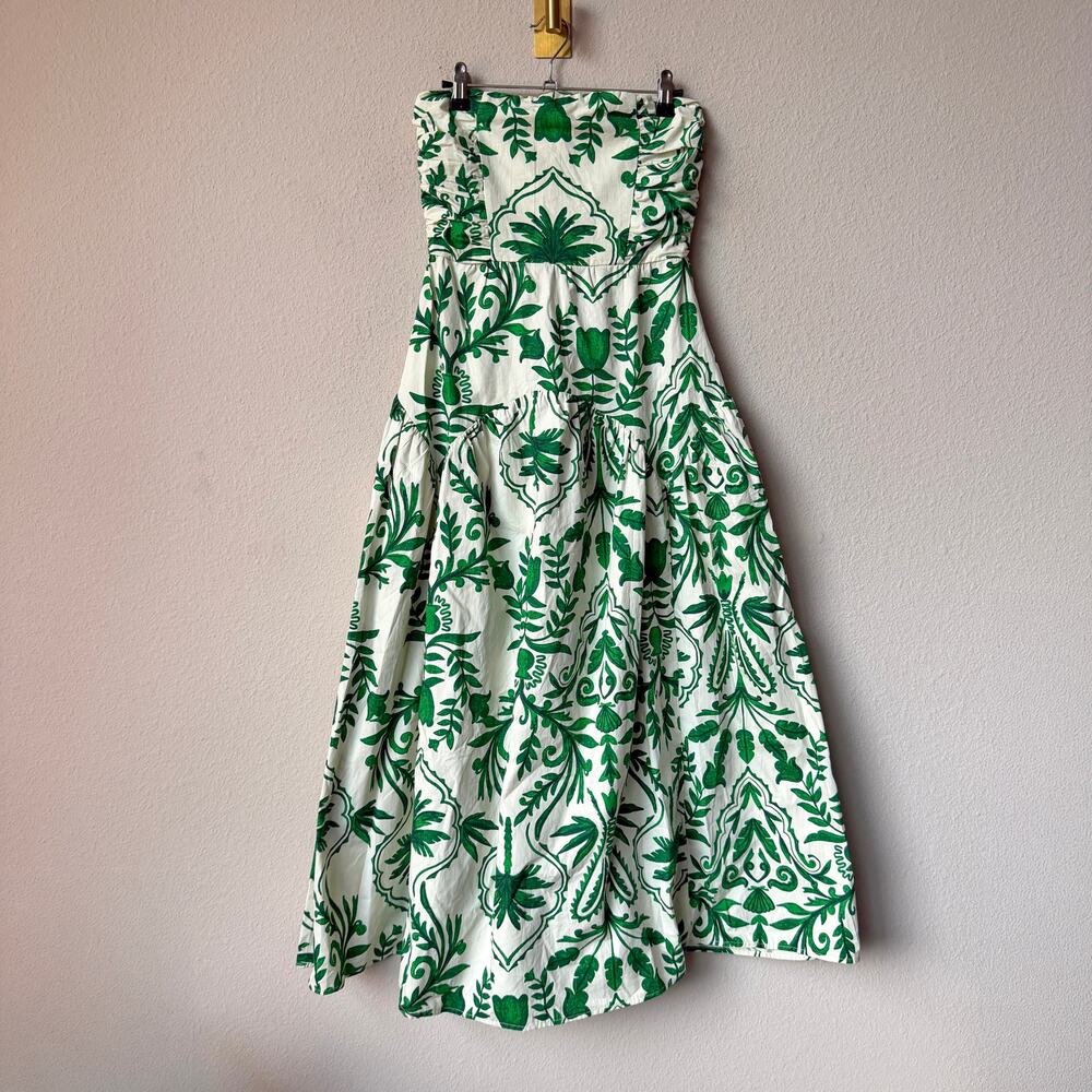 Band of the Free Tropical Strapless Cotton Maxi Dress NWT NEW Size XS - Picture 2 of 4